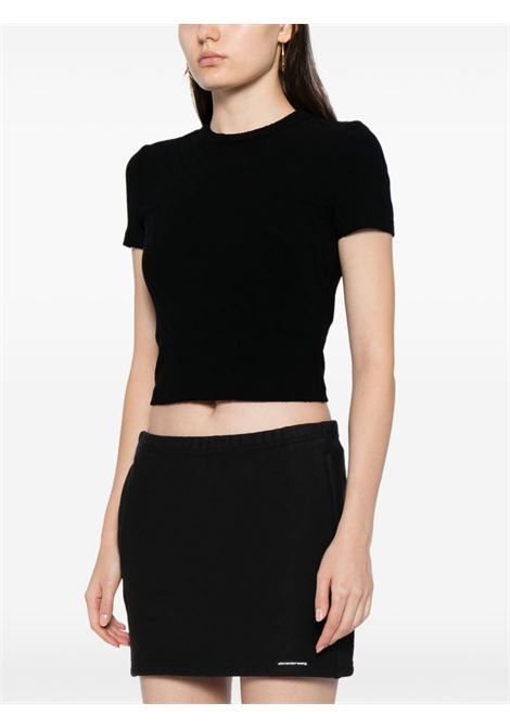 Black logo-jacquard knitted top Alexander wang - women ALEXANDER WANG | 4CC1241426001